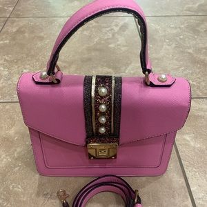Aldo pink sparkle shoulder wear hand bag
